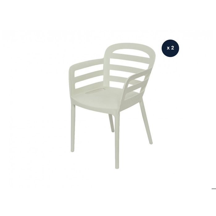 Lot de 2 chaises de jardin Boston Blanc - Jardideco Lot de 2 chaises de jardin Boston Blanc - Jardideco