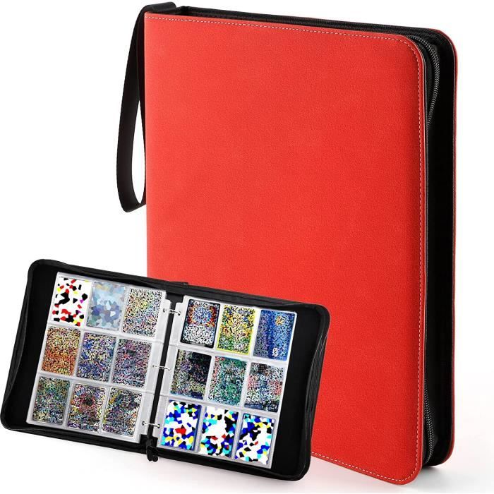 Classeur Carte Cahier KENLUMO compatible avec 720 Cartes - Rouge