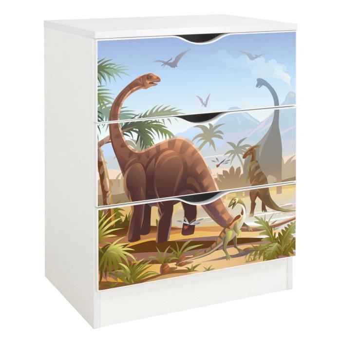 Commode blanche avec les tiroirs 246238JUR Roma /motif Jurassic Commode blanche avec les tiroirs 246238JUR Roma /motif Jurassic