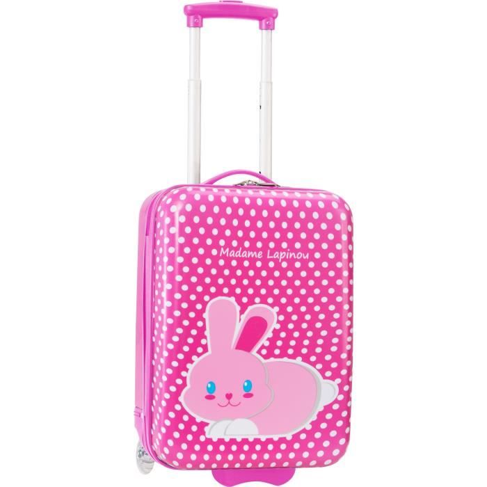 Valise Cabine Rose Pour Petits Enfants Motif Madame Lapinou