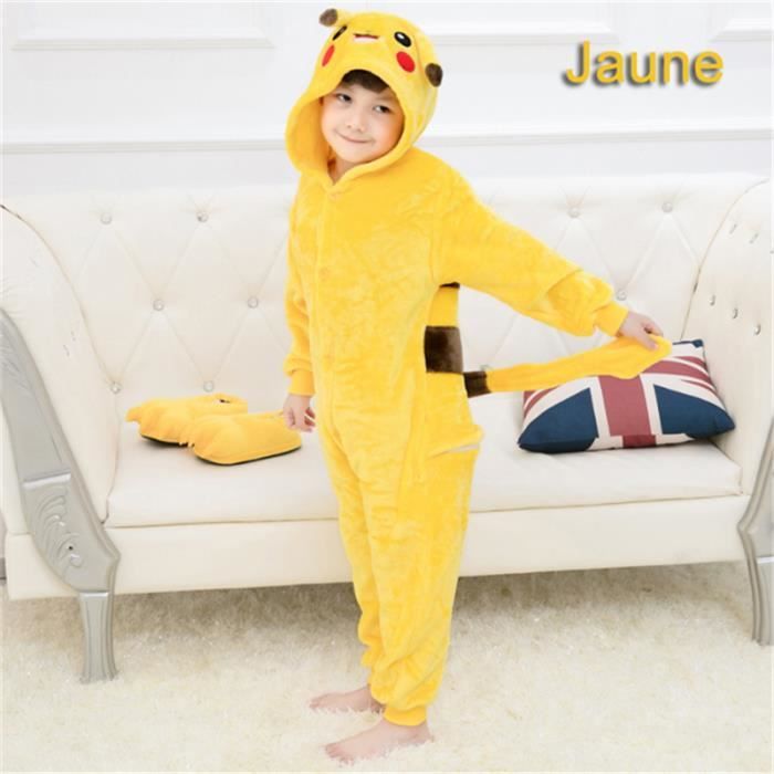 Pyjamas Ensemble Hiver Enfant Garçon Fille Combinaison Crquant à Capuche  Serveitte Habits de Bain Jaune - Cdiscount Prêt-à-Porter