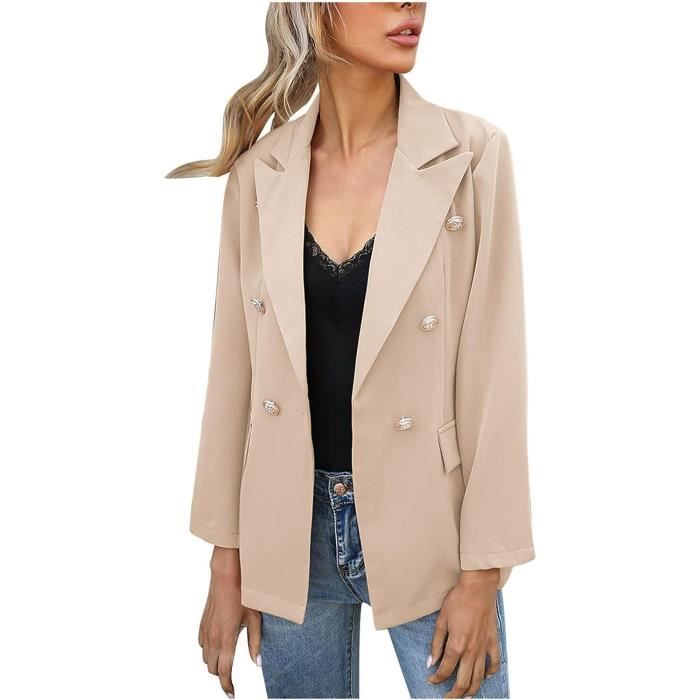 Veste En Laine Pour Femme - Col Rabattu, Style Trench Court Boutonné | Manteau D'hiver élégant Et Chaud, Coupe Ample