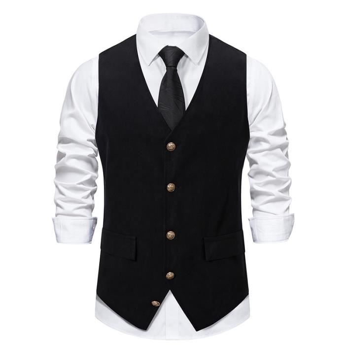 Costume homme noir - Veste, Gilet et Pantalon - C4215