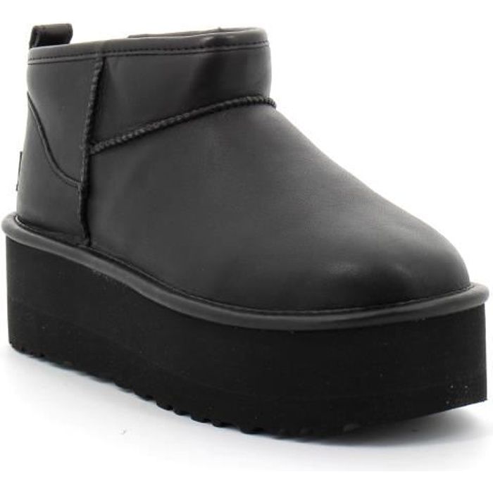 Bottes UGG Classic Ultra Mini a Plateforme Noir Homme Cuir Plateau 5cm Noir Cdiscount Chaussures