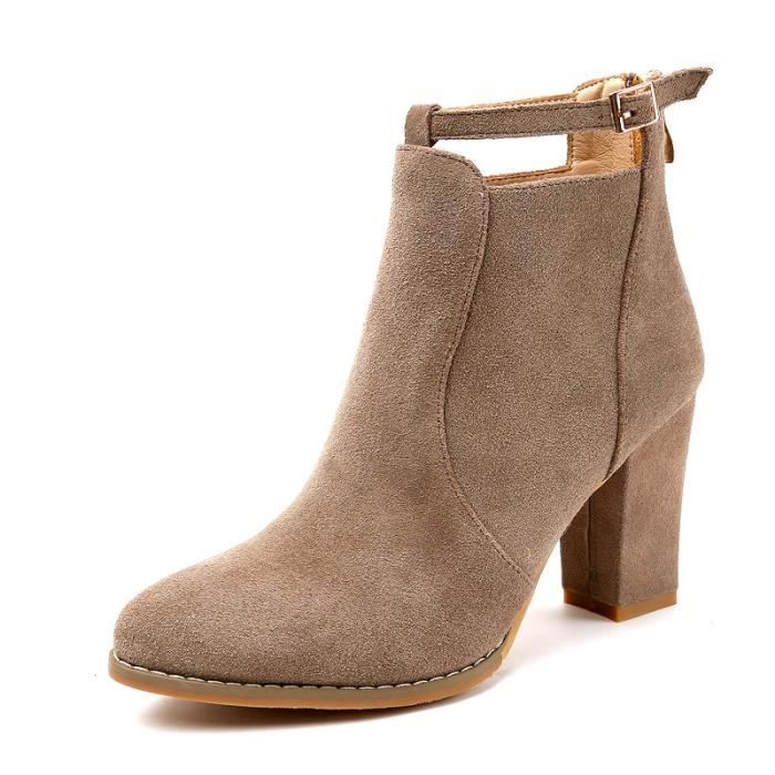 Bottines Femme à Talon épais - Confortables, Chaudes Et Polyvalentes Pour Toutes Vos Sorties