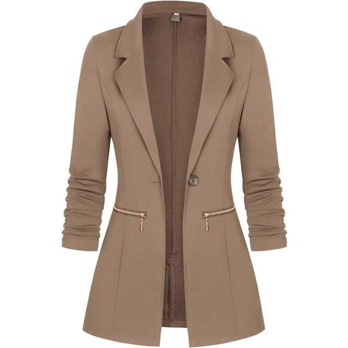 Minetom Femme l gant Blazer Chic Veste De Costume Manche Longue