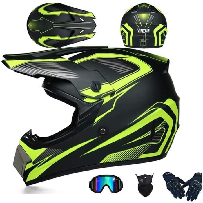 RUMOCOVO® Casque de Moto pour Enfant ou Adulte avec Gants Masque Lunettes  Casque Motocross Cross Off-Road Enfants Quad Bike - Cdiscount Auto