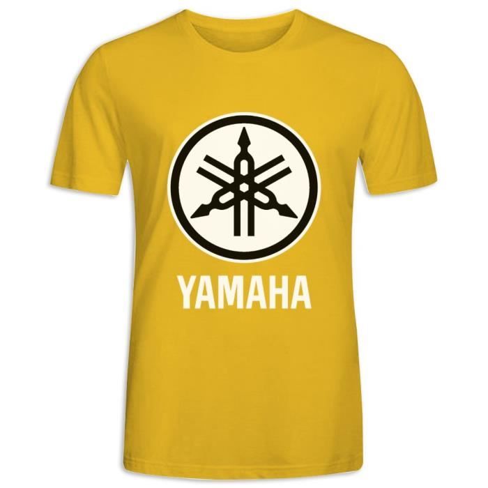 T Shirt avec imprim en Yamaha Manche Courte Tee Homme Jaune