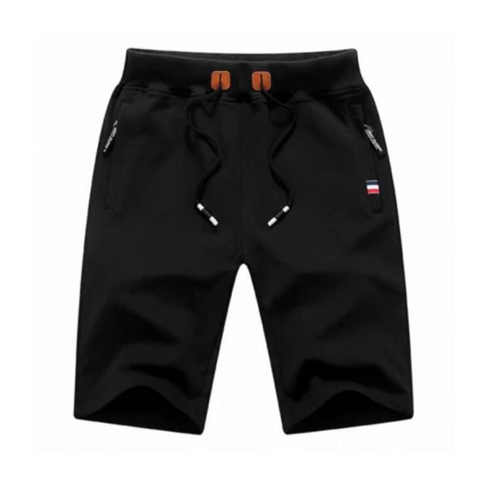 Shorts d'été pour hommes en coton Bermudas décontractés Noir Hommes ga0221sot03vt Noir