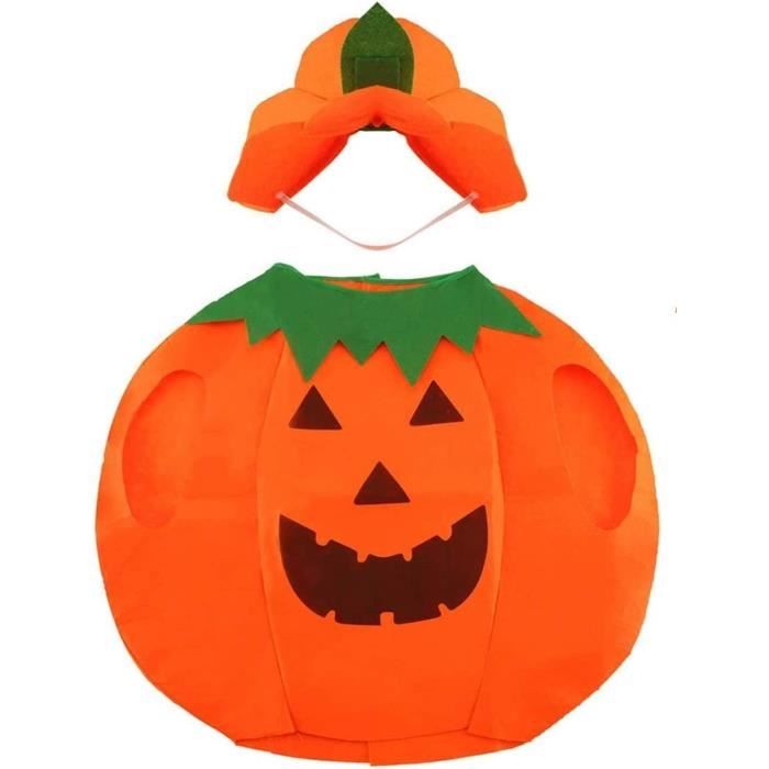 Costume Citrouille Bébé Halloween - Barboteuse + Chapeau - Déguisement Mignon Garçon Fille 0-24 Mois