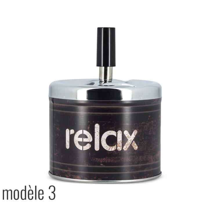 Cendrier Original Cendrier Avec Couvercle Poussoir - Design Noir/argent, 3  Repose-cigarettes, Pour Intrieur Et Extrieur Cendrier Exterieur De Table