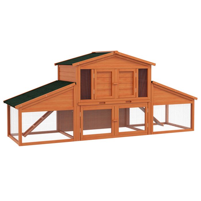 Meilleurs prix pour Clapier cage à lapins rongeurs XXL 2 étages 2 enclos tiroir déjection bois sapin pré-huilé