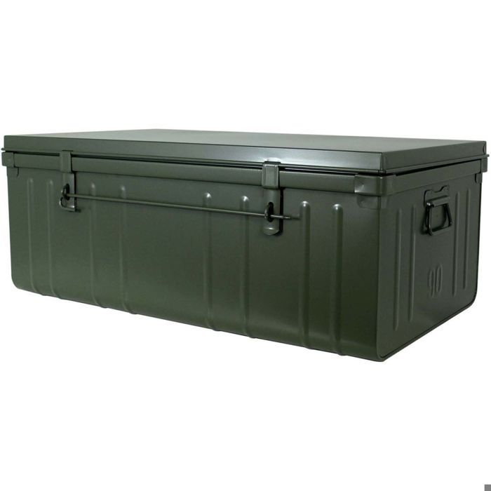 Malle habitat en acier 130 litres kaki Malle de rangement-Coffre ...