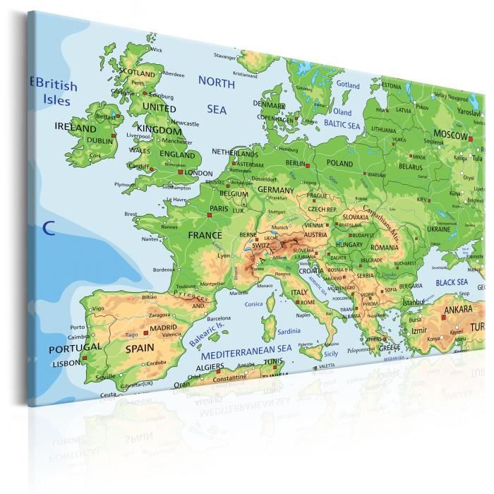 Tableau Cartes du monde Map of Europe 60x40 cm - Tableau deco