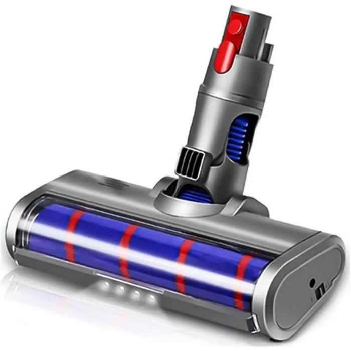 Brosse Compatible pour Dyson V7 V8 V10 V11 V15 V16 Brosse Turbo de Nettoyage à Entraînement Direct Acessoire avec 4 Lumières LED