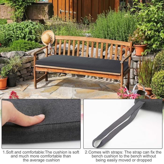 Coussin De Banc Long, Avec Attaches De Fixation,Banc De