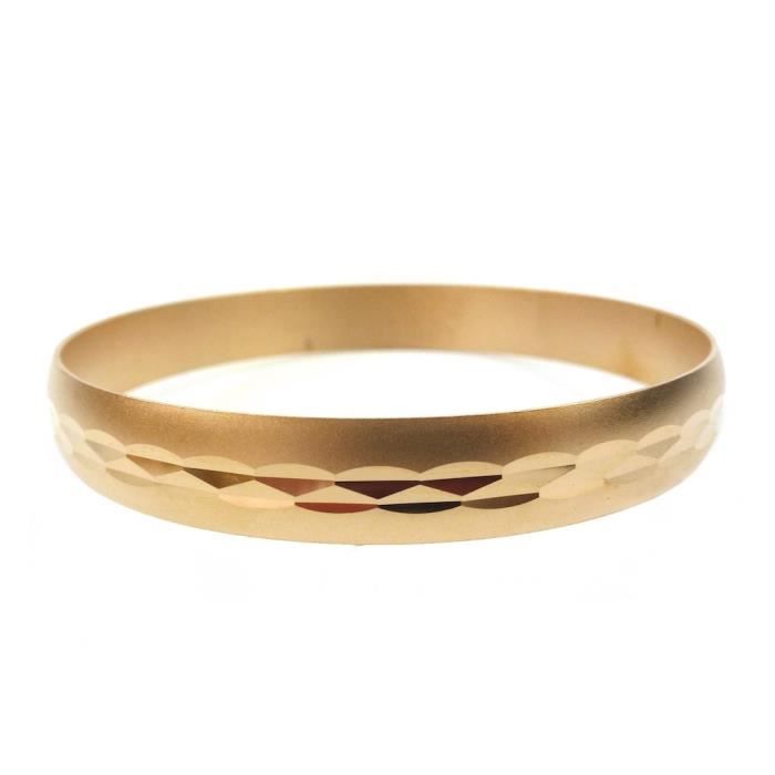 Bracelet Jonc Plaqué Or 18 Carats - Motif Ajouré Géométrique - Neuf Avec étiquettes
