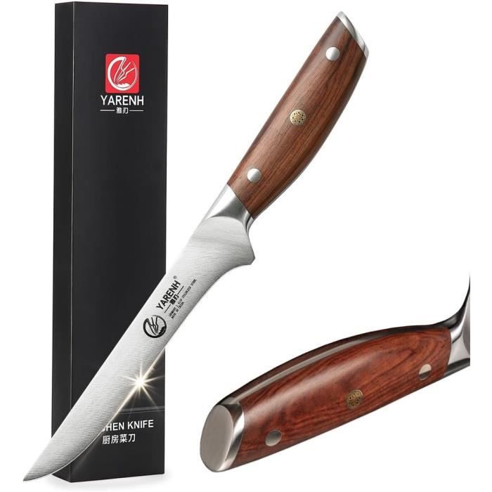 Couteau De Chef |Couteau Cuisine Professionnelle 20,3 Cm Lame En Acier Allemand à Haute Teneur En Carbone Avec Manche Ergonomique En Résine Pour Chef Senior Et Débutant