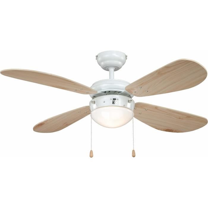 Faro Mini Punt Petit Ventilateur De Plafond à 3 Pales, Blanc Mat Erable Systeme Intelligent Tuya 87454399
