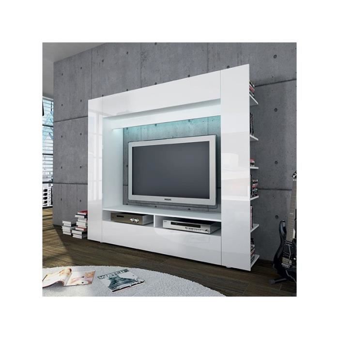 Ensemble meuble laqué blanc moderne - Cdiscount Maison