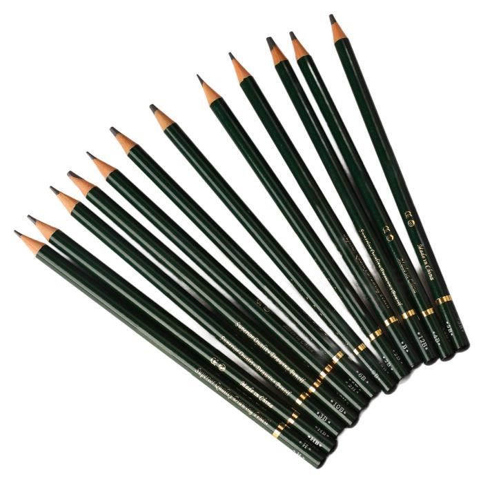 Sonew Crayons à croquis Art Graphite Pencil 12Pcs Sketch Pencils Kit