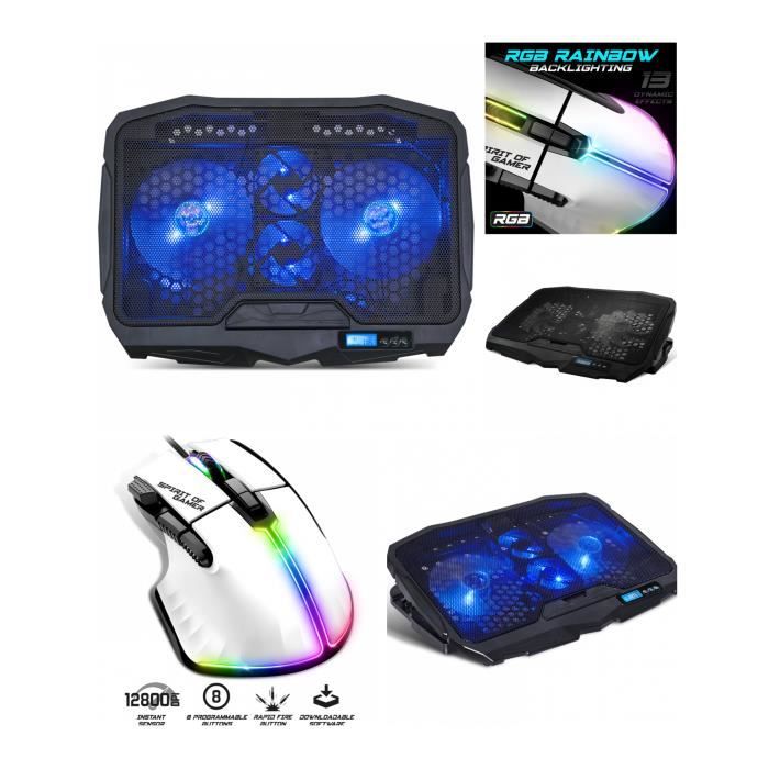 Refroidisseur Spirit of gamer AIRBLADE 600 pour PC Portable Notebook 17ports 2 USB LED Airblade + Gamer - vue 4