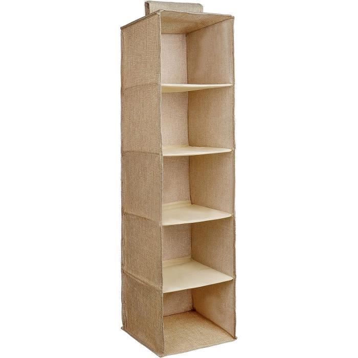 Organiseur De Porte 5 Compartiments Avec Fenêtres - Étagère Suspendue Pliable - Pour Salle De Bain, Chambre, Cuisine