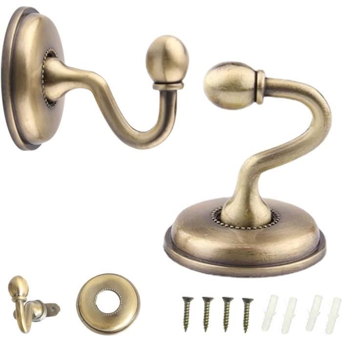 Lot De 2 Embrasses De Rideaux Anciennes – Bronze/Laiton – Modèle FM 854 – Avec Crochets