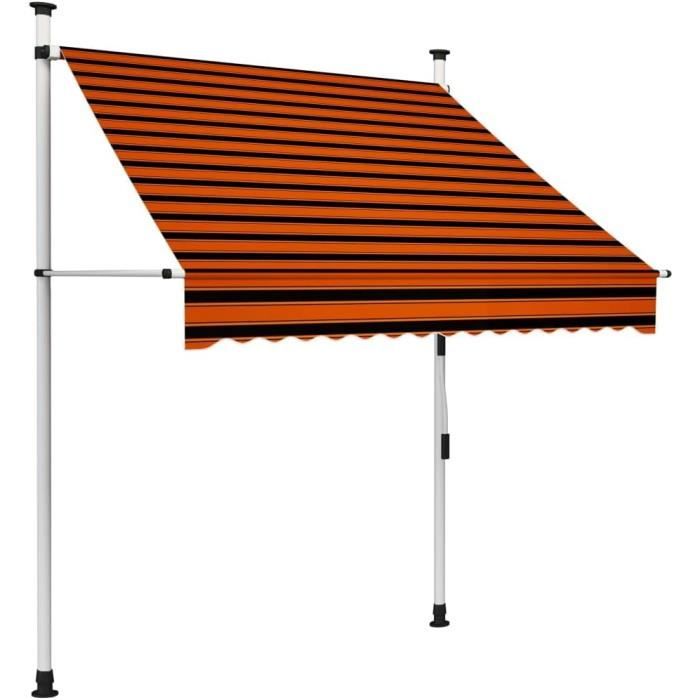 Store Banne Rétractable 200x145 Cm – Protection Solaire Et Pluie Pour Balcon, Terrasse, Fenêtre – Tissu Polyester Imperméable