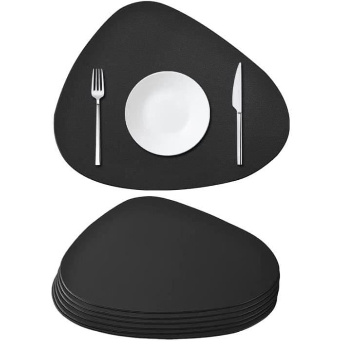 Lot De 8 Sets De Table Lavables En Simili Cuir - 43x30 Cm + Dessous De Verre 10x10 Cm, Imperméable, Antidérapant