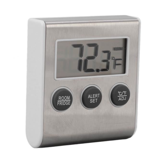 Thermomètre Numérique étanche Pour Frigo - Grand écran LCD, Mémoire Min/max, Plage -20°C à 50°C, Crochet - 4