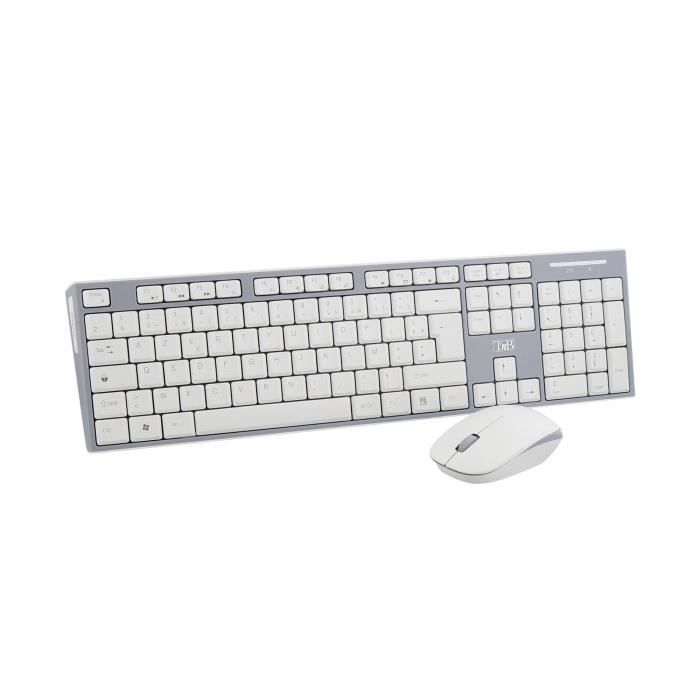T'nB Combo clavier souris sans fil -Gris/Blanc