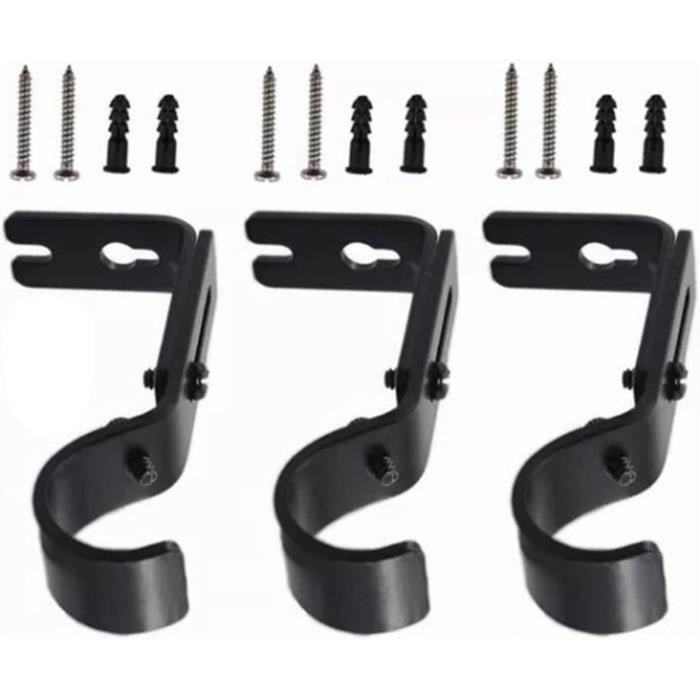 Lot De 4 Embouts De Tringle à Rideaux En Fer Noir - Diamètre 2cm Avec Vis - AHANDMAKER
