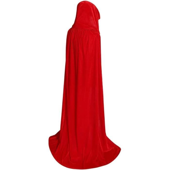 Labellevie Cape à Capuchon Longue En Velours Adulte - Déguisement Halloween, Vampire, Sorcier - Vert - Taille XL