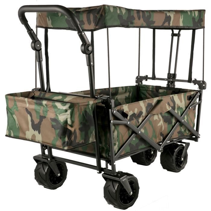 Chariot Pliable avec Toit - VEVOR - VV-CWC-CAM - Capacité 100 kg - Camouflage