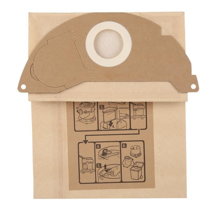 5 Sacs Aspirateur Karcher WD2 A2003 A2004 MV2 - Sacs Papier Distri+