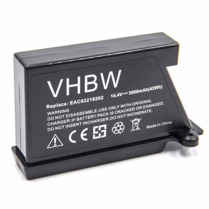 Vhbw Li-Ion batterie 3000mAh pour robot aspirateur Home Cleaner robots domestiques LG HomBot VR1012W, VR1013RG, VR1013WS, VR1015V,