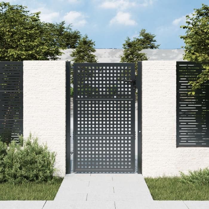 vidaXL Portail de jardin anthracite 105 x 200 cm acier 154562
