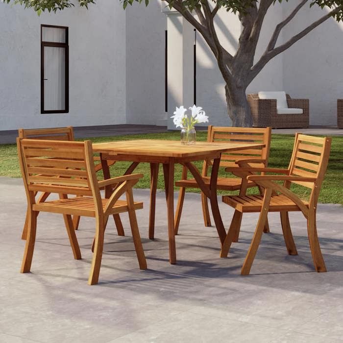 Vidaxl Table de jardin 110x110x75 cm acacia - vue 2
