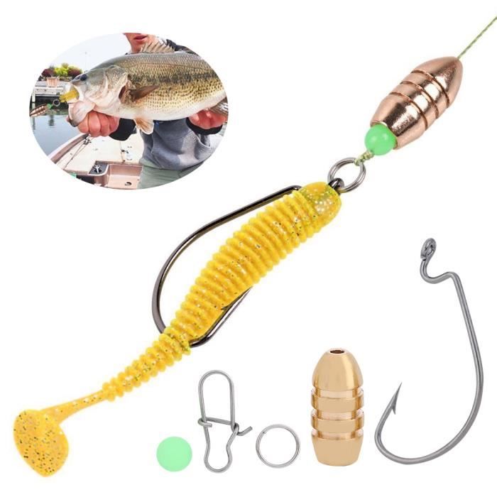 Sougayilang Kit De Plombs De Pêche Avec Plombs En Laiton Et Hameçons Pivotants Pour Pêche En Eau Douce Et Salée