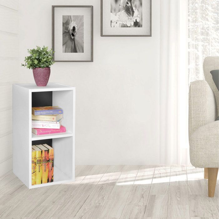 WOHNLING étagère WL5.178 bois 30x60x30 cm étagère moderne blanc noir petite WOHNLING étagère WL5.178 bois 30x60x30 cm étagère moderne blanc noir petite