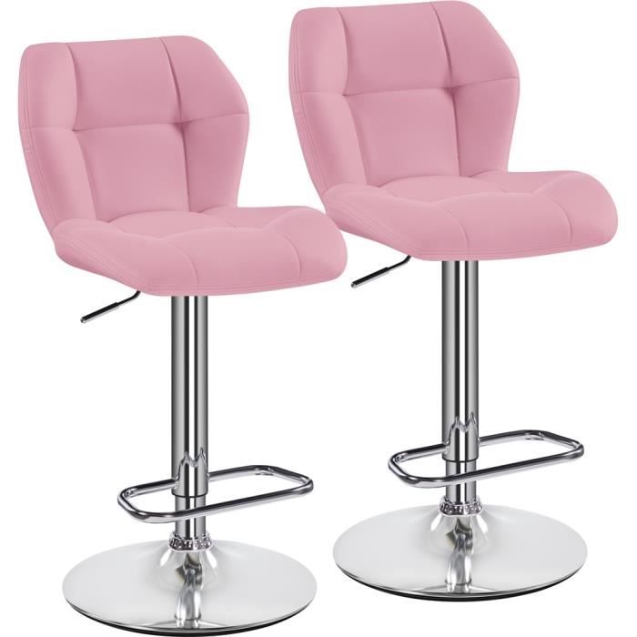 Yaheetech Lot de 2 Chaises de Bar Modernes Tabourets de Bar en Similicuir Réglables en Hauteur Salle à Manger Comptoir Rose Yaheetech Lot de 2 Chaises de Bar Modernes Tabourets de Bar en Similicuir Réglables en Hauteur Salle à Manger Comptoir Rose