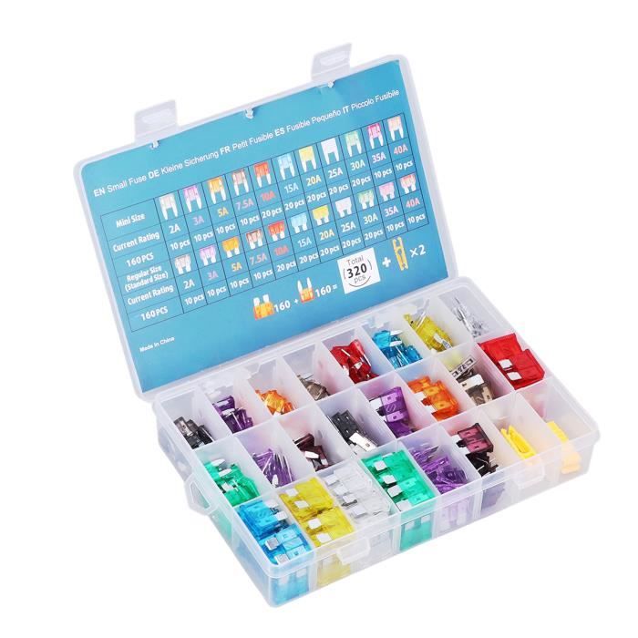 Kit De 230 Fusibles Pour Voiture - Type Lame, Toutes Tailles Standard - Marque TICONN Neuf