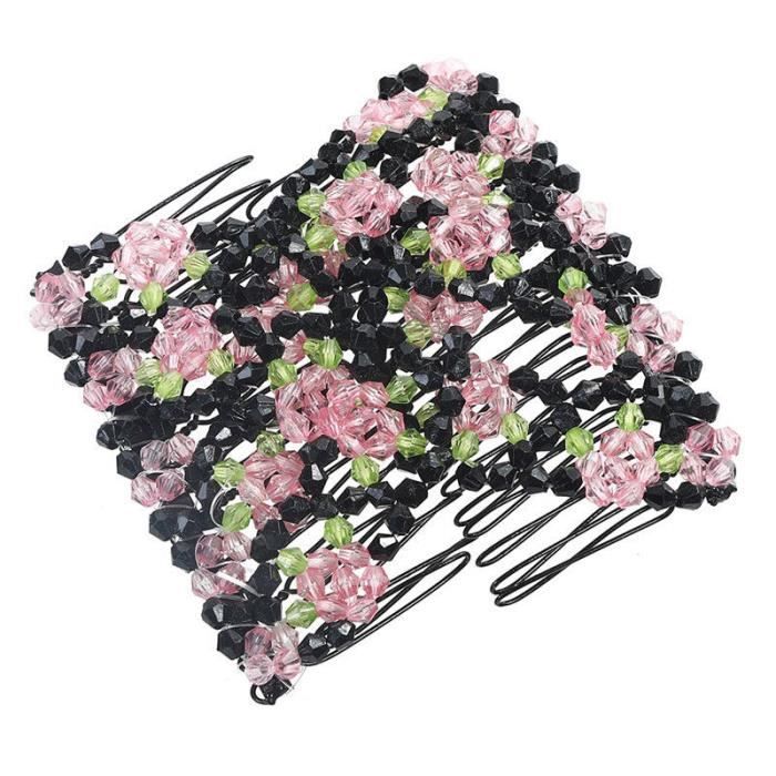 Fascinant Chapeau Femme – Feutre Noir Tacheté Rose – Plume – élastique – Mariage Courses