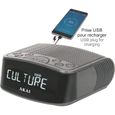 RADIO-REVEIL FM/DAB+ AVEC PRISE USB POUR RECHARGE DE TÉLÉPHONE - NOIRE - AKAI-1