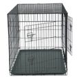 Cage de transport pliable pour chiens et petits animaux - 2 portes - 121 x 74 x 81 cm-1