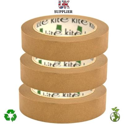 (Lot de 3) Ruban Adhésif Papier Kraft pour Encadrement, Masquage ou  Emballage, 25mm x 50mm - Ecologique, sans Plastique - 100% Recyclable