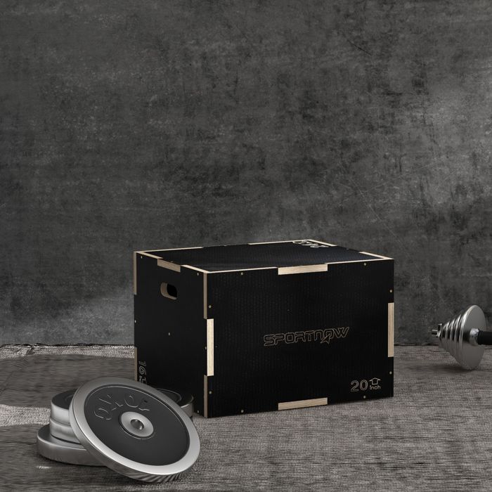 Boîte De Pliométrie Titan Fitness 12x14x16 - Bois, Non Assemblée, Ouverte