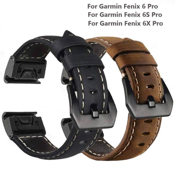 Bracelet de montre en cuir pour Garmin Fenix 5-5X-5s Plus 6-6X-6S Pro, 20,  22, 26mm, instal Marron 20mm Fenix 5S 6S Pro -SZ23897 , - Achat/vente bracelet  de montre - Cdiscount