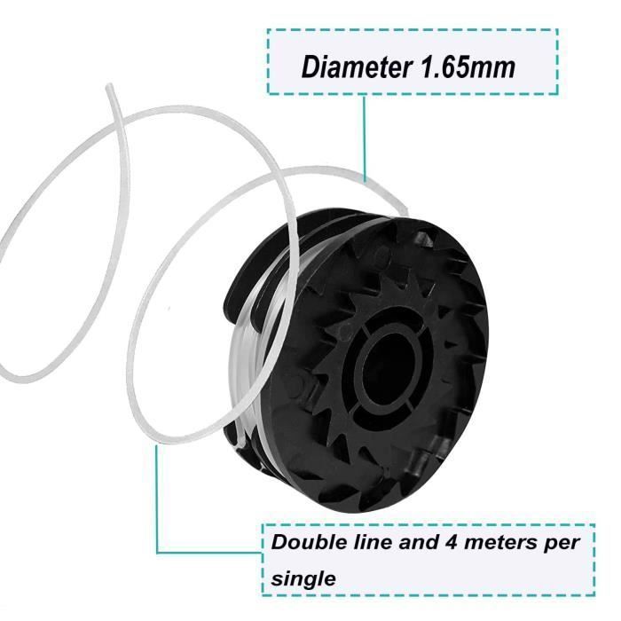 Lot De 6 Bobines De Fil Nylon 1.6mm Pour Débroussailleuse Parkside PRTA 20-Li - Compatible Modèles A1, B2, C3